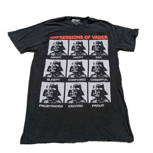 Star Wars Darth Vader T-Shirt Small Expressions Of Vader Blue Tag Black